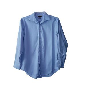 Men Calvin Klein Slim Fit Blue Long Sleeve Button Shirt- Size 16 (32-33)